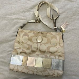Large Coach Outlet Tan Crossbody